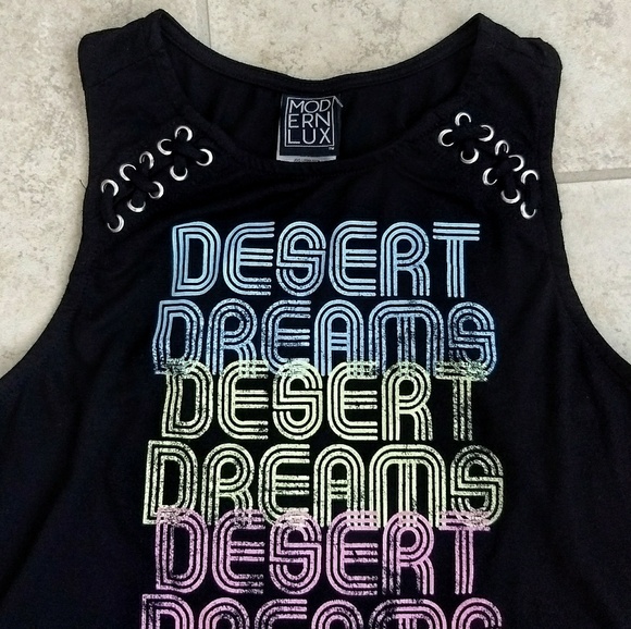 4/$25 ❤️ Modern Lux Desert Dreams Graphic Tank Black - Picture 4 of 5
